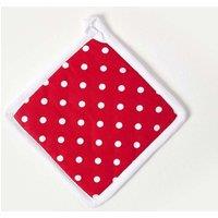 Homescapes Cotton Polka Dot Red White Pot Holder