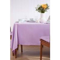 Homescapes Plain Cotton Tablecloth, 137cm x 178cm in Mauve | Size: 137 cm x 178 cm