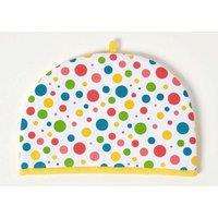 Homescapes Tea Cosy Double Design Polka Dots Multi Teapot Warmer in Yellow