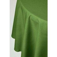 Homescapes Plain Cotton Round Tablecloth, 178 cm in Olive
