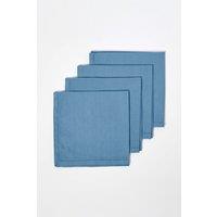 Homescapes Cotton Fabric 4 Napkins Set in Light Blue