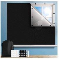 New Edge Blinds Black Portable Thermal Blackout Fabric Blind | Size: 170 cm width x 130 cm drop