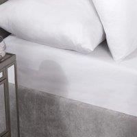 New Edge Blinds 400 Thread Count Cotton Collection Extra Deep Fitted Sheet in White | Size: Single
