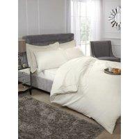 New Edge Blinds Luxor Collection 200 Thread Count Luxury Egyptian Cotton Fitted Sheet in Cream | Size: Double