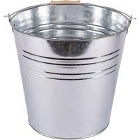 MANTRARAJ 10L/12L Galvanised Metal Bucket with Heavy Duty Handle For Water Coal in Silver | Size: Small