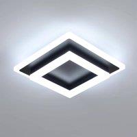 Pheashine 30W LED Ceiling Light, 30cm Square Flush Mount Lamp, 6500K Cool White in Black