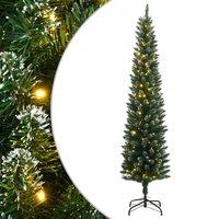 Berkfield Home Artificial Slim Christmas Tree 150 LEDs 150 cm in Green