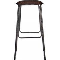 Orsina Sleek Minimalist Bar Stool With Gunmetal Legs, Durable Bar Stool, Versatile Design Kitchen Stool in Brown