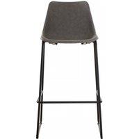 Orsina Elevated & Comfortable Bar Stool With Black Legs, Sleek Kitchen Stool, Stable Contemporary Bar Stool in Grey