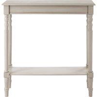 Orsina Rectangular Console Table for Hallway, Pine Wood Hallway Table for Home Office Decor, Wood Table with Carved Legs in Grey
