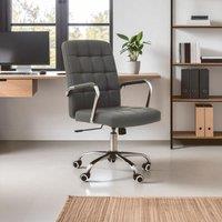 Orsina Ergonomic Black Tufted Home Office Chair, Comfortable Work From Home Chair, Movable Ergonomic Work Chair in Grey