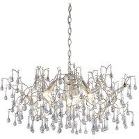 Netlighting 'RIMINI' Stylish Dimmable Indoor Modern 4 Light Glass Ceiling Pendant in Silver