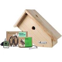 Green Feathers 45 Degree WiFi Side View Bird Box Camera Starter Pack - Larch in Light Tan