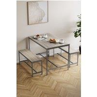 Home Discount Vida Designs Roslyn 4 Seater Dining Table With Bench Set in Light Oak