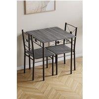 Home Discount Vida Designs Roslyn 2 Seater Dining Table & Chairs Set Of 2 in Dark Grey