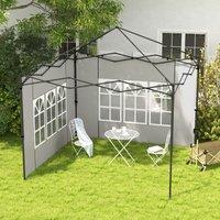 OUTSUNNY Gazebo Side Panels for 3x3(m) or 3x6m Gazebo Canopy, 2 Pack in White