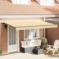 Berkfield Home Retractable Awning Yellow & White Yellow & white Anthracite