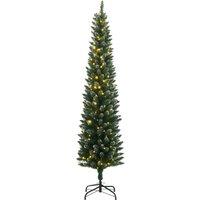 Berkfield Home Artificial Slim Christmas Tree 150 LEDs 120 cm in Green