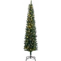 Berkfield Home Artificial Slim Christmas Tree 150 LEDs 150 cm in Green