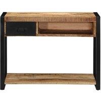 Berkfield Home Console Table 100x35x75 cm Solid Rough Wood Mango in Brown | Size: 100 x 35 x 75 cm