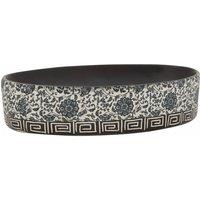 Berkfield Home Countertop Basin Black & Blue Oval 56.5x36.5x13.5 cm Ceramic
