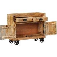 Berkfield Home Sideboard 80x30x65 cm Solid Rough Wood Mango in Brown | Size: 80 x 30 x 65 cm