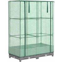 Berkfield Home Raised Bed with Greenhouse Cover Rattan Look 80x40x123 cm in Light Grey | Size: 80 x 40 x 123 cm