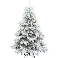 Berkfield Home Beautiful Artificial Christmas Tree with 150 LEDs Green 150 cm PE in White