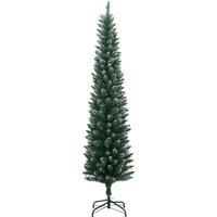 Berkfield Home Realistic Artificial Slim Christmas Tree 150 LEDs 120 cm in Green