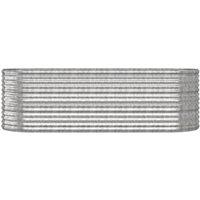 Berkfield Home Garden Raised Bed Powder-coated Steel 224x80x68 cm Silver | Size: 224 x 80 x 68 cm