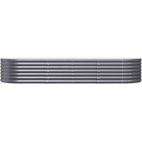 Berkfield Home Garden Raised Bed Powder-coated Steel 224x80x36 cm Anthracite in Dark Grey | Size: 224 x 80 x 36 cm