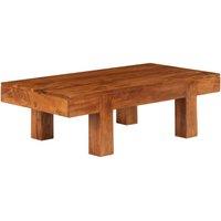 Berkfield Home Coffee Table Solid Acacia Wood Honey Finish 100x50x30 cm in Brown | Size: 100 x 50 x 30 cm