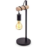 Goeco Table Lamp Retro Design Reading Lamp Bedroom Lighting Bedside Lamp E27 in Black