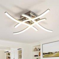 Goeco LED Ceiling Light, 24W, Ceiling Light Waves, Modern, Silver, 4000K in Silver