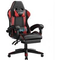 Gartistgo Gaming Chair with Massage, Footrest & Adjustable Recline in Red