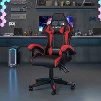 Gartistgo Ergonomic Gaming Chair with Adjustable Height, Reclining in Red