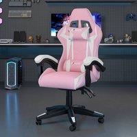 Gartistgo Ergonomic Gaming Chair with Adjustable Height, Reclining in Pink