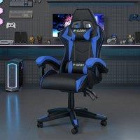 Gartistgo Ergonomic Gaming Chair with Adjustable Height, Reclining in Blue
