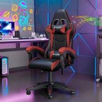 Gartistgo Bluetooth Gaming Chair with Lumbar Support, Adjustable Office Chair in Red
