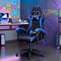 Gartistgo Bluetooth Gaming Chair with Lumbar Support, Adjustable Office Chair in Blue