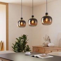 Eglo OILELLA Linear Black & Brown Glass Pendant Light