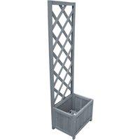 Berkfield Home Trellis Planter 40x30x135 cm Solid Firwood in Grey | Size: 40 x 30 x 135 cm