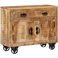 Berkfield Home Sideboard 80x30x65 cm Solid Rough Wood Mango in Brown | Size: 80 x 30 x 65 cm