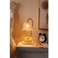 H&O Direct Flower-Shaped Glass Bedside Lamp Candle Warmer