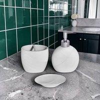 Showerdrape Ripple Textured 3 Piece Bathroom Accessory Set in White