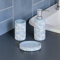 Showerdrape Buttercup Light Blue Floral 3 Piece Bathroom Accessory Set