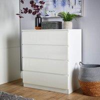 Home Source Chest 4 / 6 Drawers Spacious Bedroom Storage Unit Modern Organiser in White