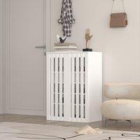 Home Source Shoe Storage Cabinet 2 Door with Adjustable Shelves Entryway Organiser in White
