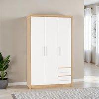 Seconique Seville 3 Door 2 Drawer Wardrobe in White