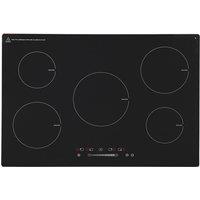 SIA 86cm Black Touch Control 5 Zone Induction Hob With Child lock - INDH90BL